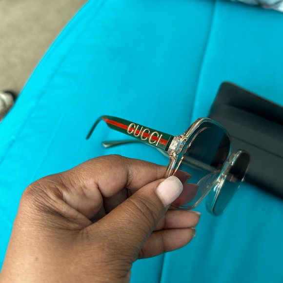 Fashion sunnies! Pink tint with red and green stripe on sides! - Picture 7 of 10